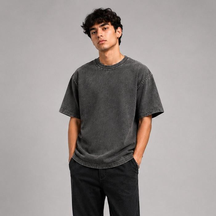 Acid Wash Oversized in Washed Black