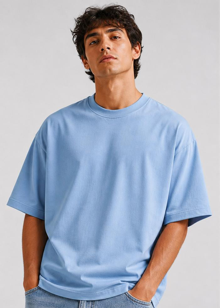 Drop Shoulder Oversized in Sky Blue
