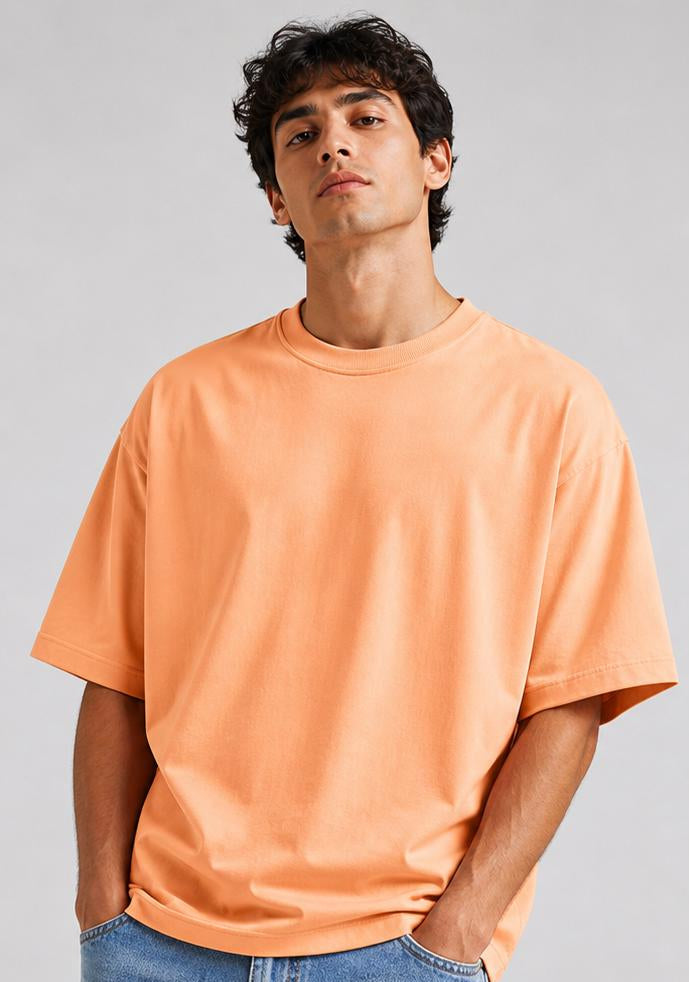 Drop Shoulder Oversized in Apricot